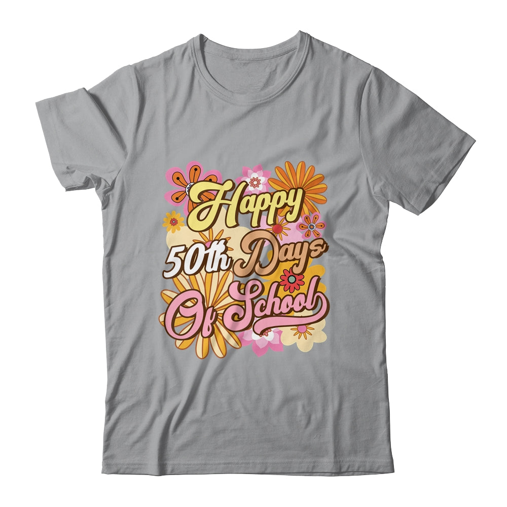 50 Days Of School 50th Day Of School Groovy Retro Shirt & Hoodie | siriusteestore