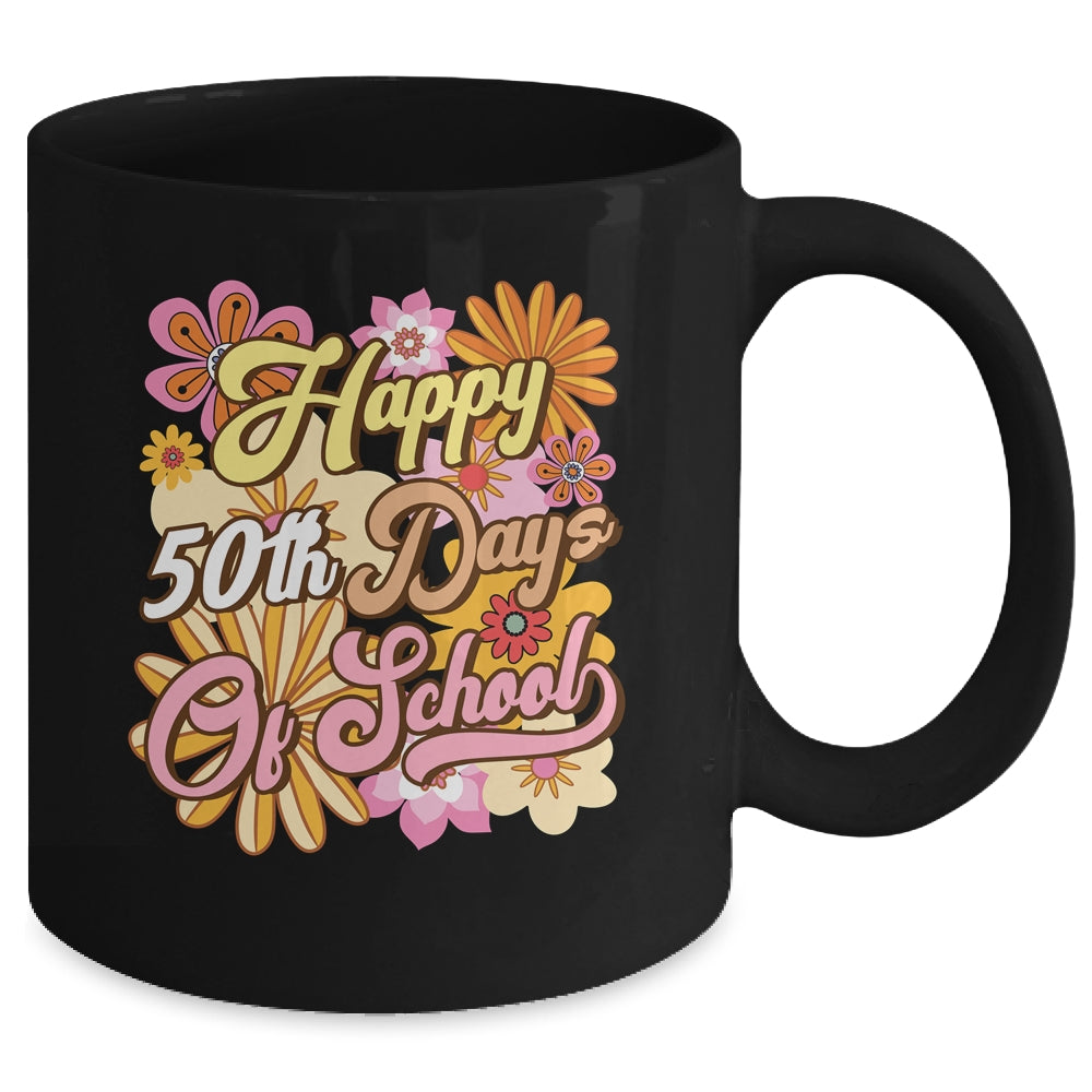 50 Days Of School 50th Day Of School Groovy Retro Mug | siriusteestore