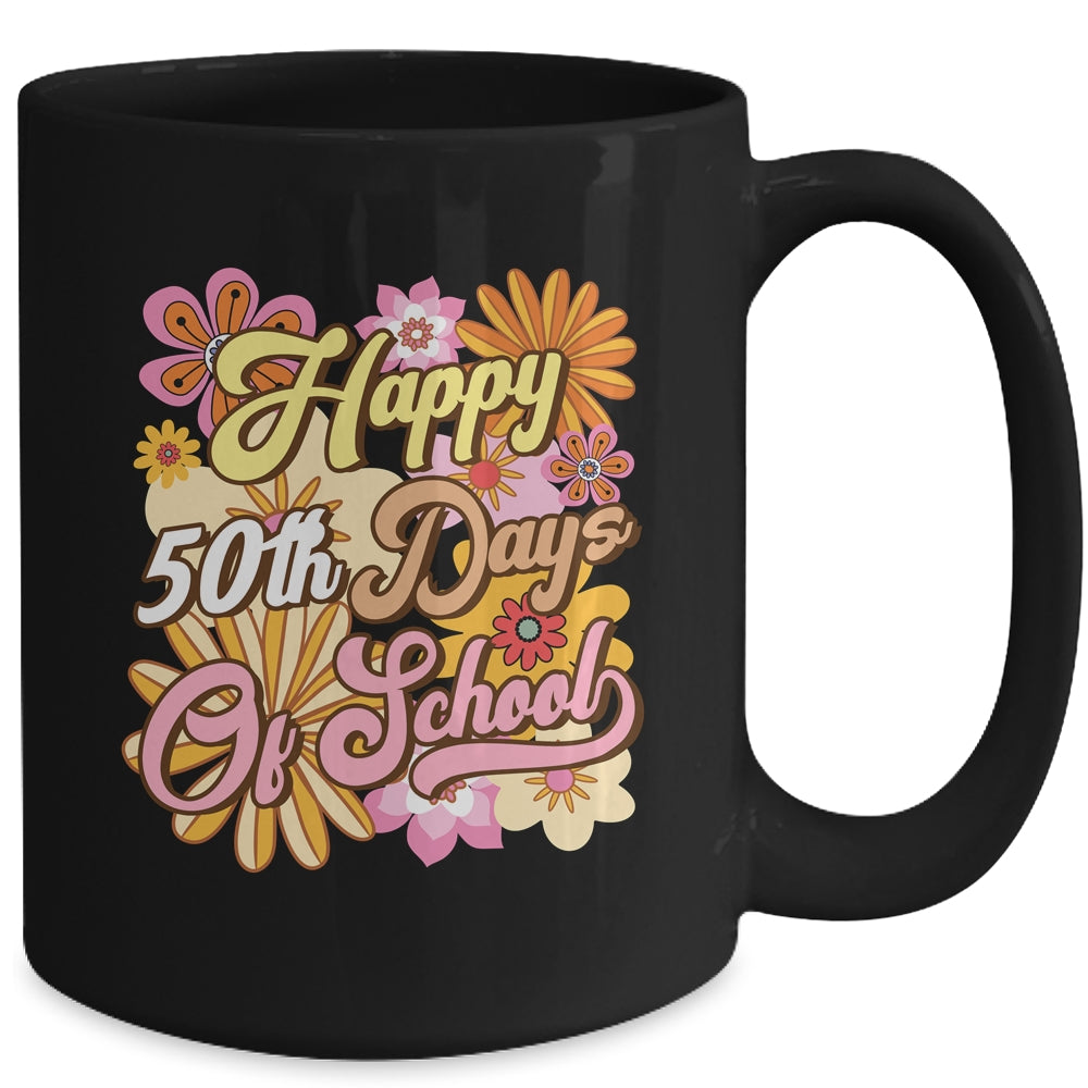 50 Days Of School 50th Day Of School Groovy Retro Mug | siriusteestore