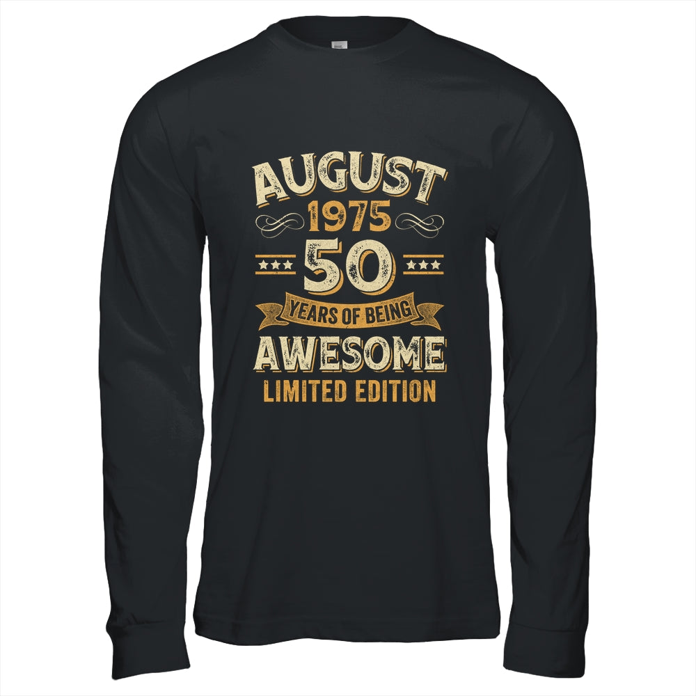 50 Years Awesome Vintage August 1975 50th Birthday Shirt & Hoodie | siriusteestore