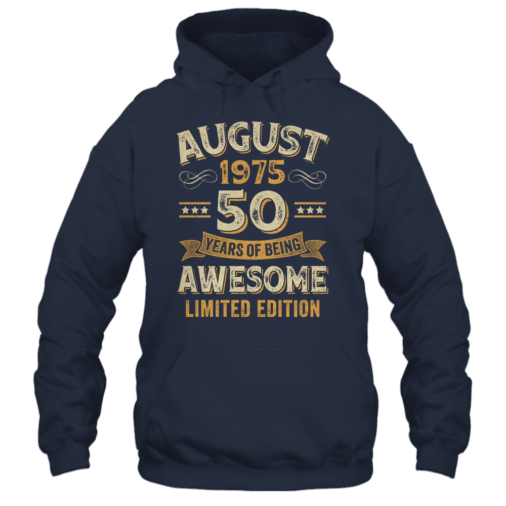 50 Years Awesome Vintage August 1975 50th Birthday Shirt & Hoodie | siriusteestore