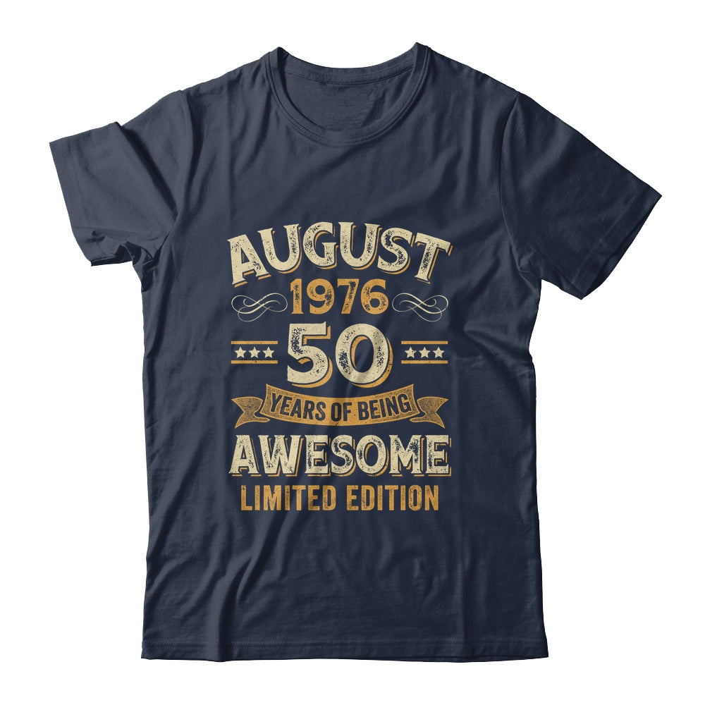 50 Years Awesome Vintage August 1976 50th Birthday Shirt & Hoodie | siriusteestore