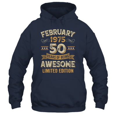 50 Years Awesome Vintage February 1975 50th Birthday Shirt & Hoodie | siriusteestore