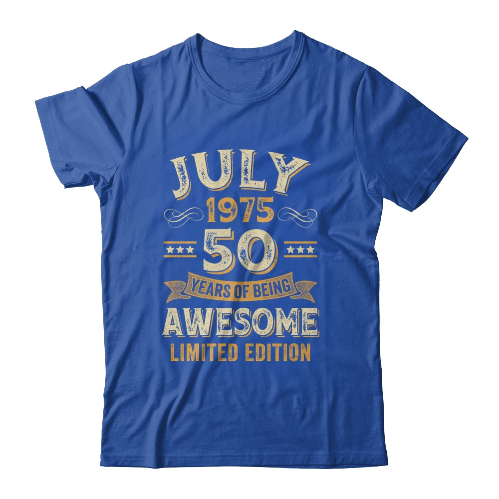 50 Years Awesome Vintage July 1975 50th Birthday Shirt & Hoodie | siriusteestore