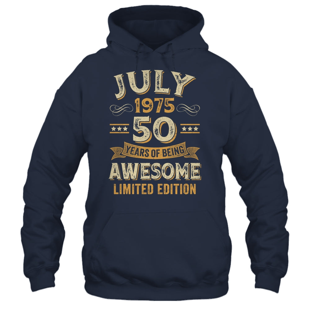 50 Years Awesome Vintage July 1975 50th Birthday Shirt & Hoodie | siriusteestore