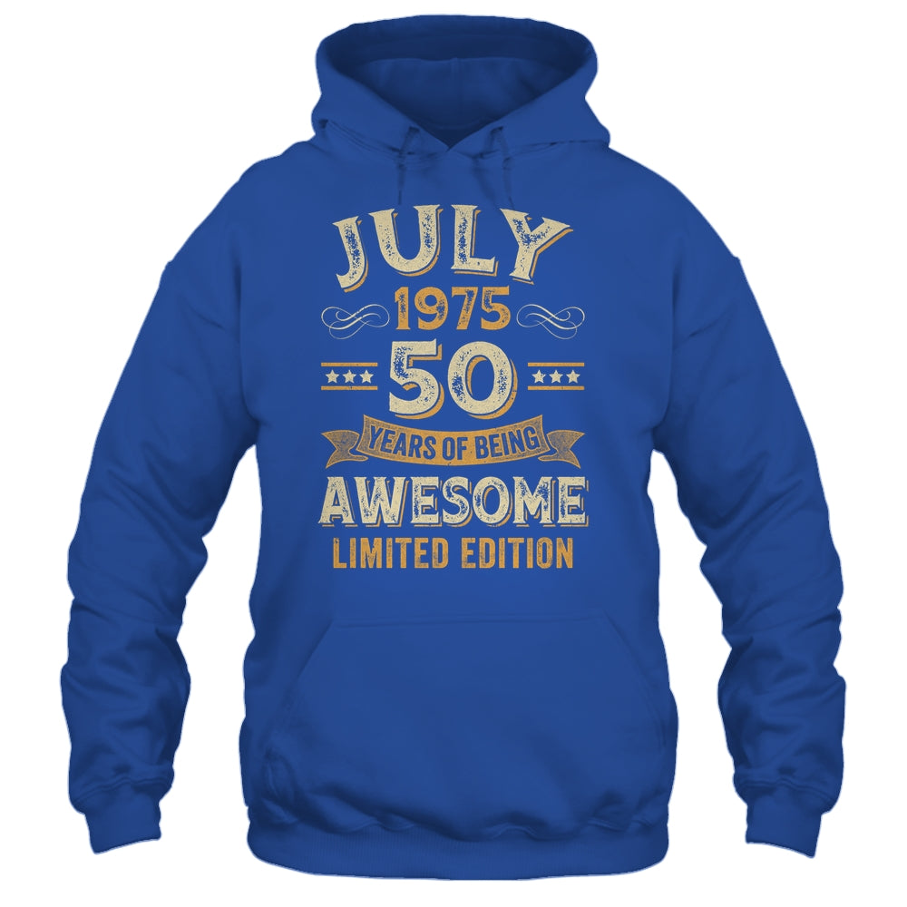50 Years Awesome Vintage July 1975 50th Birthday Shirt & Hoodie | siriusteestore