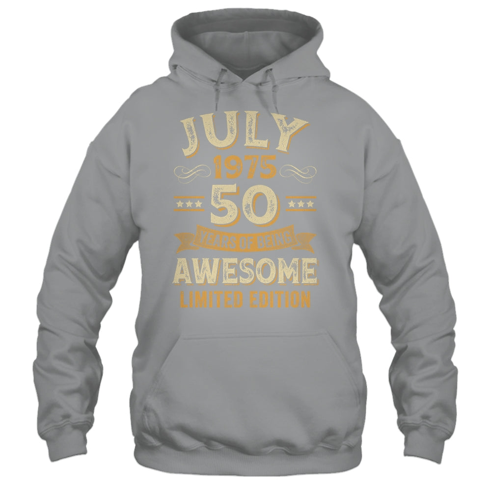 50 Years Awesome Vintage July 1975 50th Birthday Shirt & Hoodie | siriusteestore