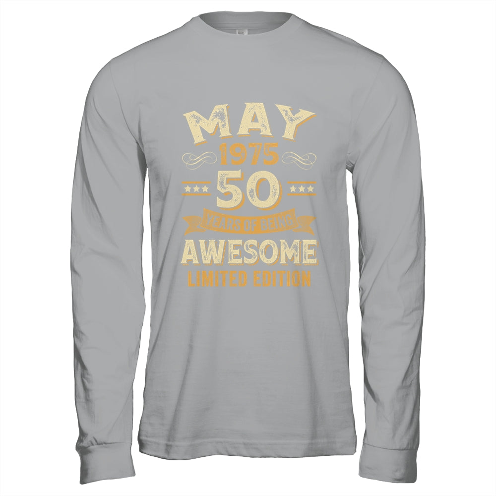 50 Years Awesome Vintage May 1975 50th Birthday Shirt & Hoodie | siriusteestore