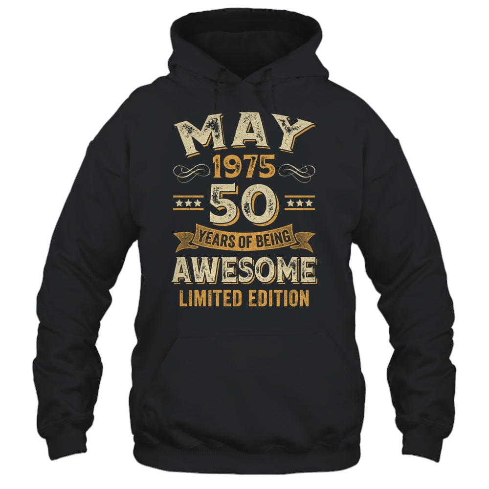 50 Years Awesome Vintage May 1975 50th Birthday Shirt & Hoodie | siriusteestore