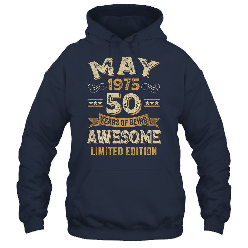 50 Years Awesome Vintage May 1975 50th Birthday Shirt & Hoodie | siriusteestore