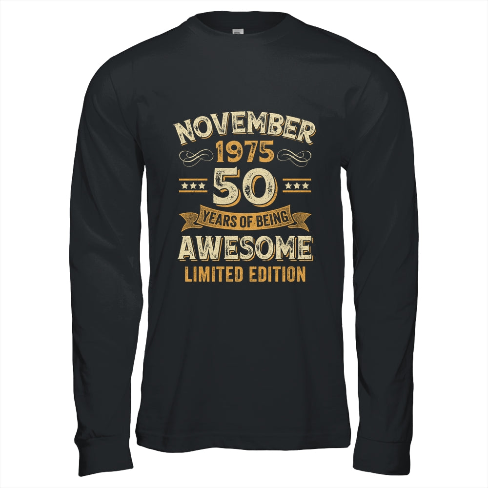 50 Years Awesome Vintage November 1975 50th Birthday Shirt & Hoodie | siriusteestore