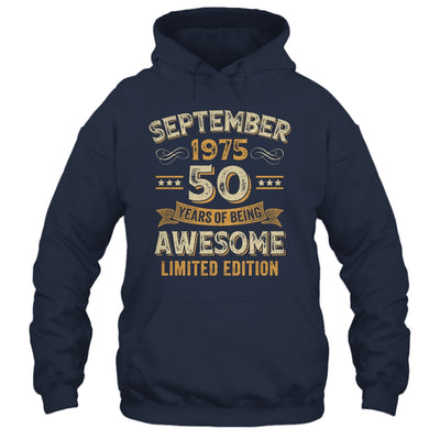 50 Years Awesome Vintage September 1975 50th Birthday Shirt & Hoodie | siriusteestore
