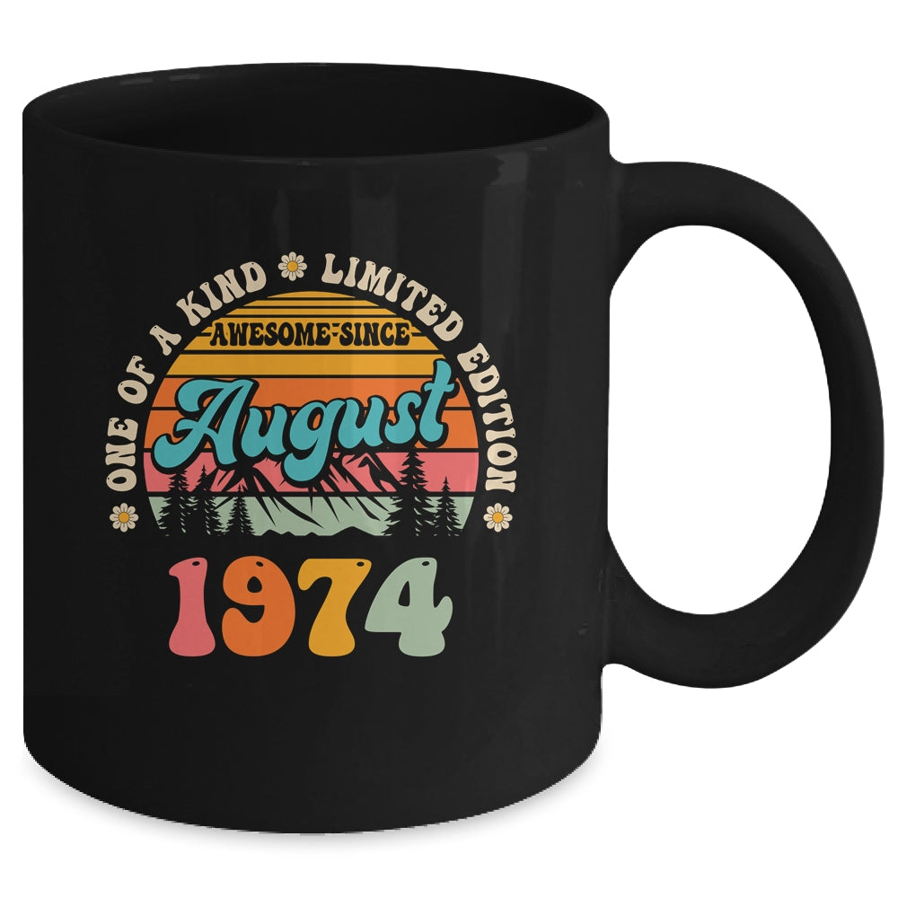 50 Years Old Awesome Since August 1974 50th Birthday Groovy Mug | siriusteestore