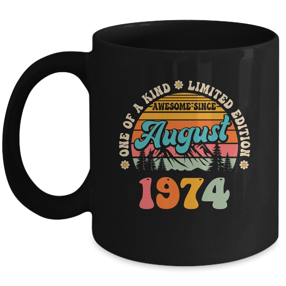 50 Years Old Awesome Since August 1974 50th Birthday Groovy Mug | siriusteestore