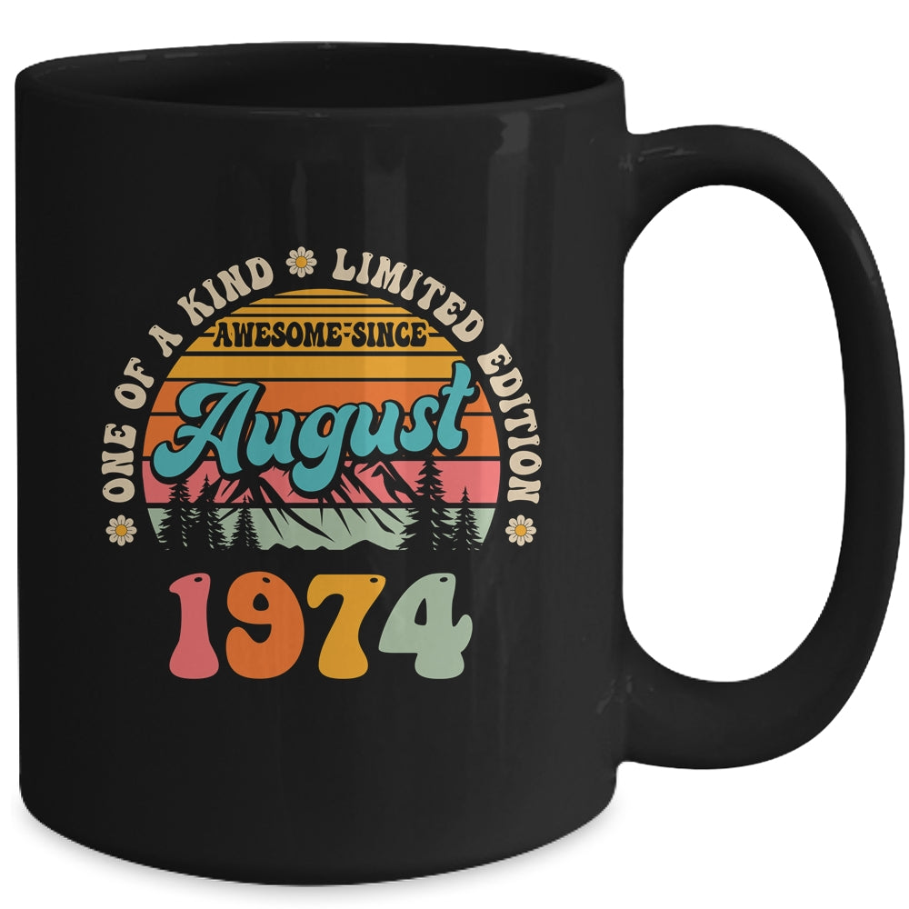 50 Years Old Awesome Since August 1974 50th Birthday Groovy Mug | siriusteestore