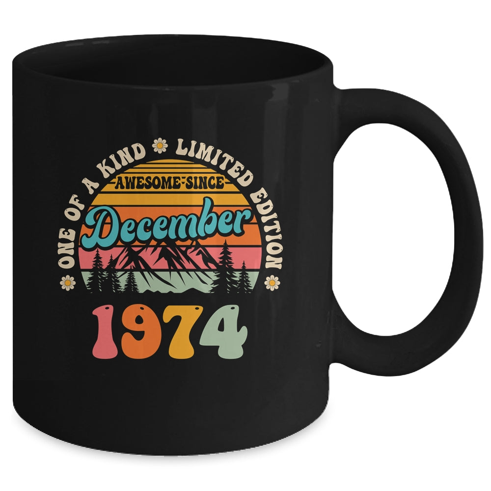 50 Years Old Awesome Since December 1974 50th Birthday Groovy Mug | siriusteestore