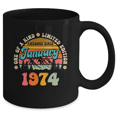 50 Years Old Awesome Since January 1974 50th Birthday Groovy Mug | siriusteestore