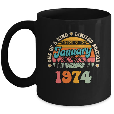 50 Years Old Awesome Since January 1974 50th Birthday Groovy Mug | siriusteestore