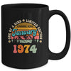 50 Years Old Awesome Since January 1974 50th Birthday Groovy Mug | siriusteestore