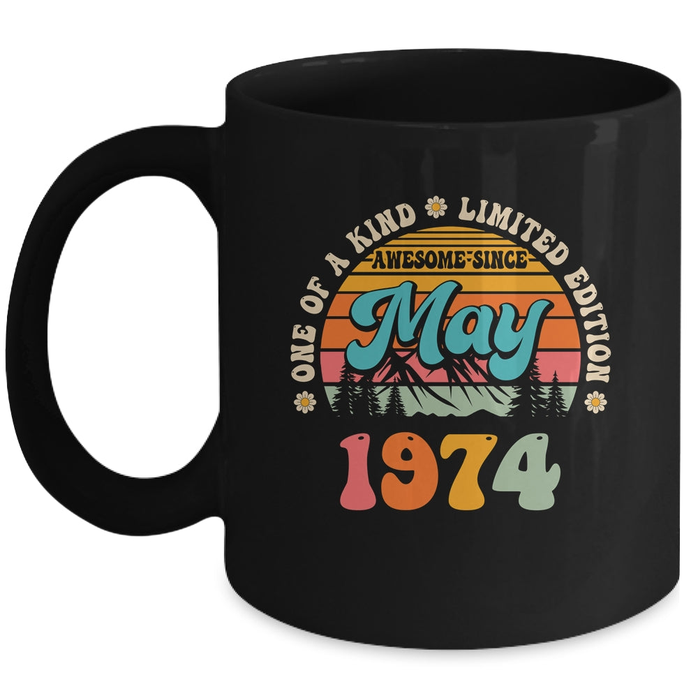 50 Years Old Awesome Since May 1974 50th Birthday Groovy Mug | siriusteestore