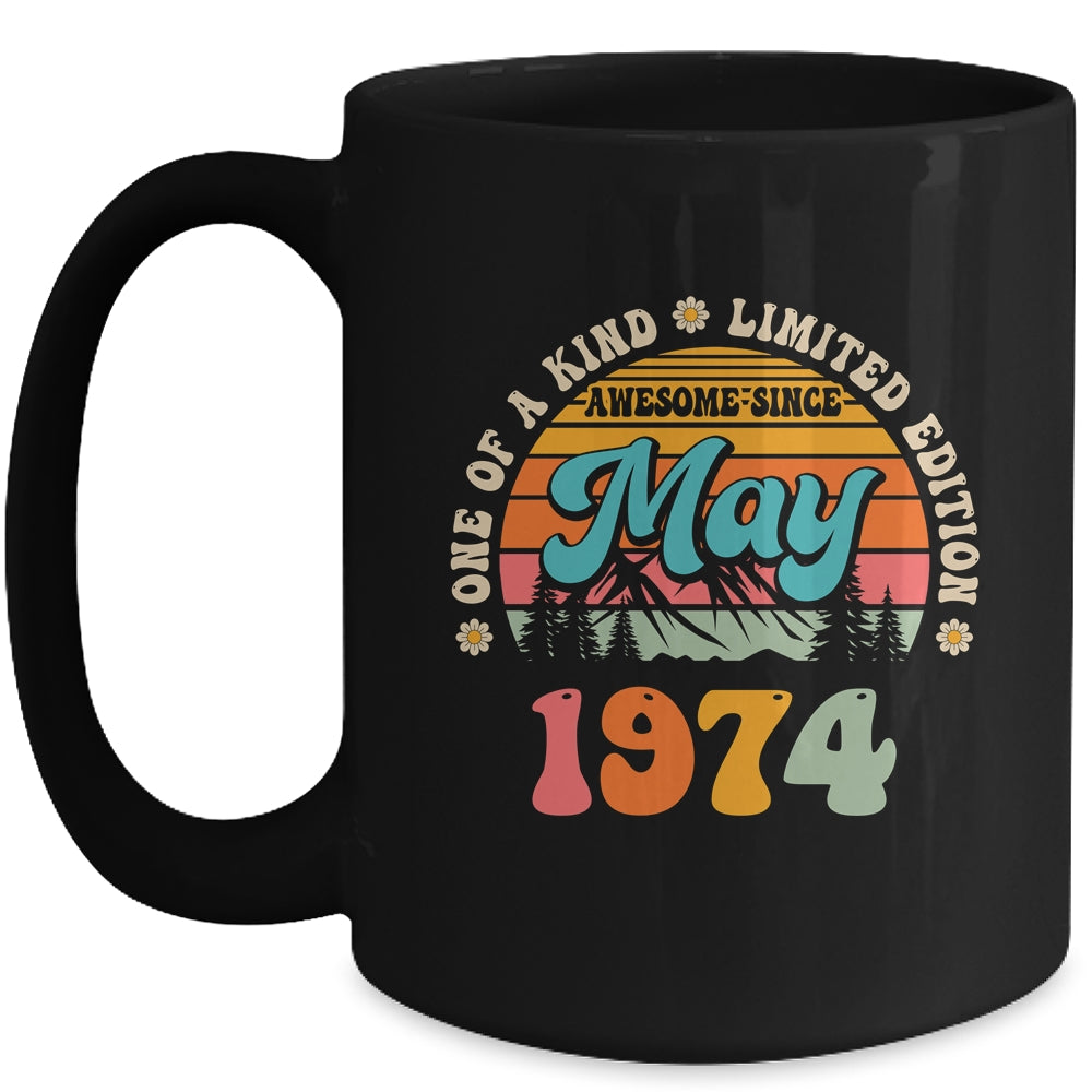 50 Years Old Awesome Since May 1974 50th Birthday Groovy Mug | siriusteestore