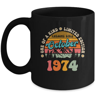 50 Years Old Awesome Since October 1974 50th Birthday Groovy Mug | siriusteestore