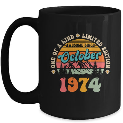50 Years Old Awesome Since October 1974 50th Birthday Groovy Mug | siriusteestore