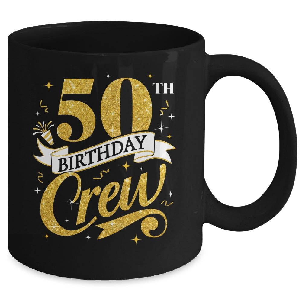 50th Birthday Crew 50th Bday Party Squad Friends Crown Funny Mug | siriusteestore