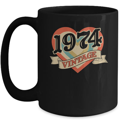 51st Birthday Gifts Classic Retro Heart Vintage 1974 Mug | siriusteestore