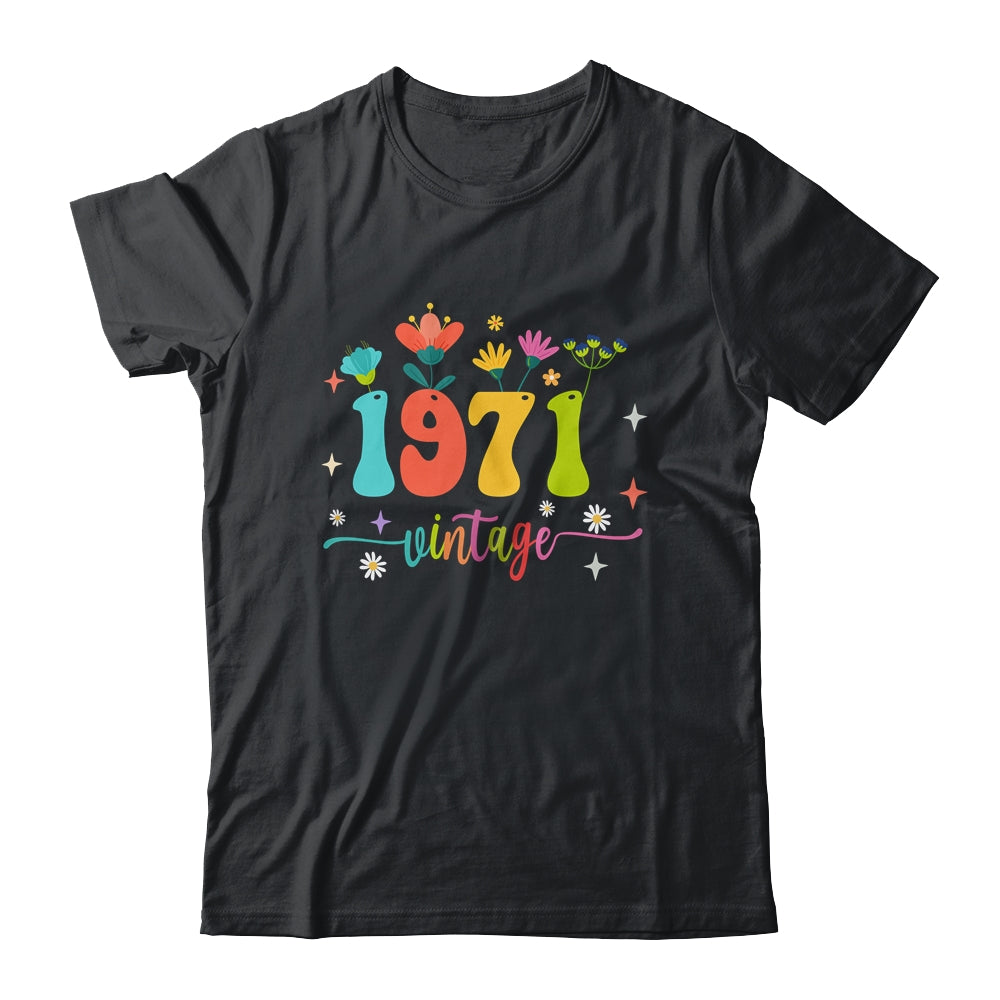 52 Years Old Vintage 1971 52nd Birthday Tee Wildflower Shirt & Tank Top | siriusteestore