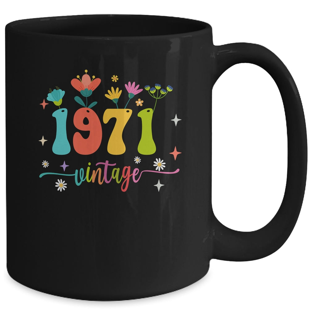 52 Years Old Vintage 1971 52nd Birthday Tee Wildflower Mug | siriusteestore