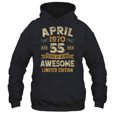 55 Years Awesome Vintage April 1970 55th Birthday Shirt & Hoodie | siriusteestore