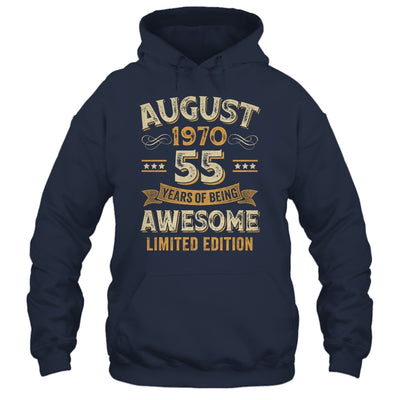 55 Years Awesome Vintage August 1970 55th Birthday Shirt & Hoodie | siriusteestore