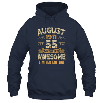 55 Years Awesome Vintage August 1971 55th Birthday Shirt & Hoodie | siriusteestore
