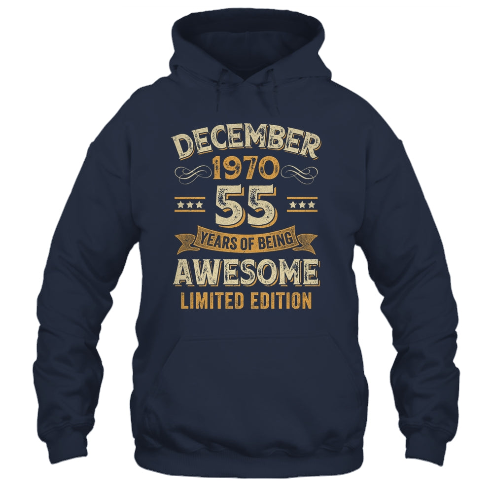 55 Years Awesome Vintage December 1970 55th Birthday Shirt & Hoodie | siriusteestore