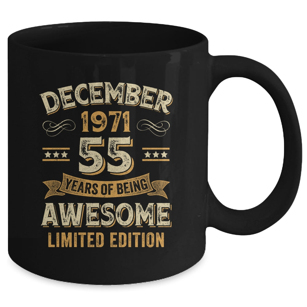55 Years Awesome Vintage December 1971 55th Birthday Mug | siriusteestore
