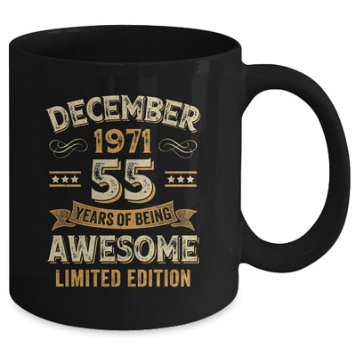 55 Years Awesome Vintage December 1971 55th Birthday Mug | siriusteestore