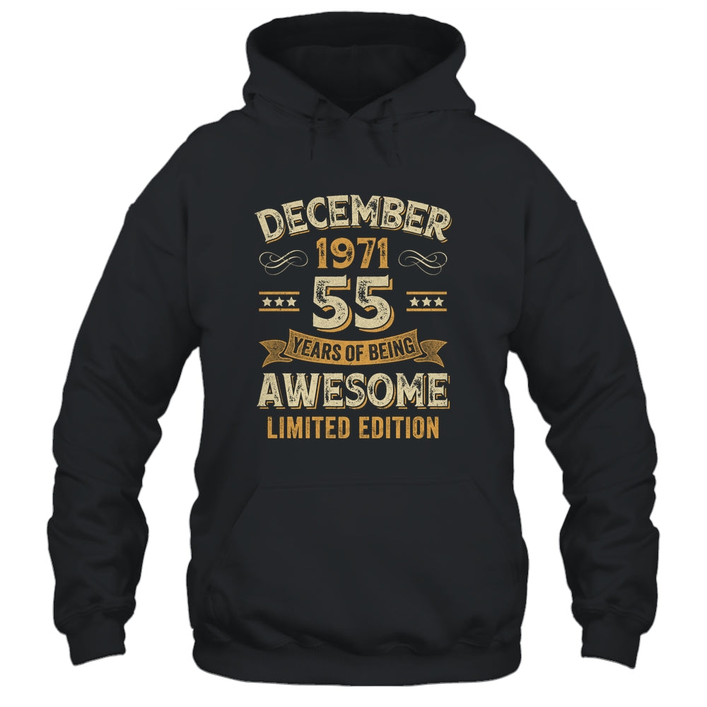 55 Years Awesome Vintage December 1971 55th Birthday Shirt & Hoodie | siriusteestore