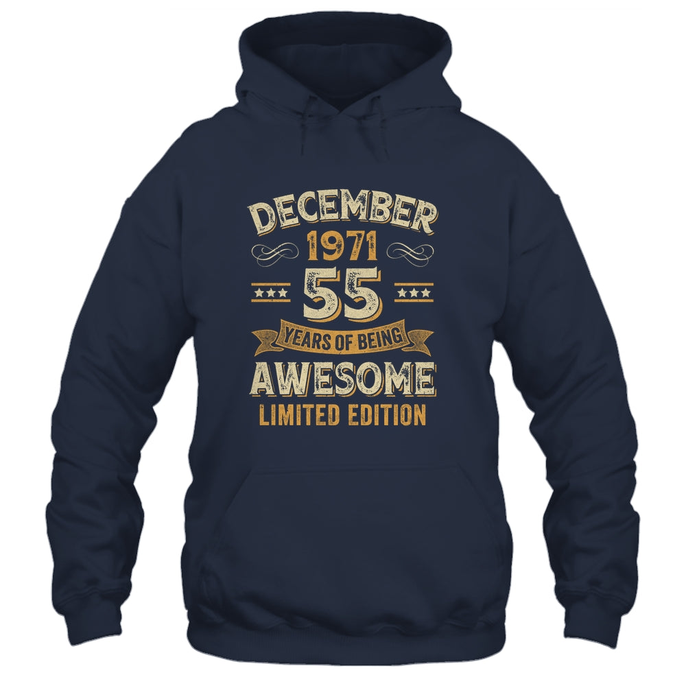 55 Years Awesome Vintage December 1971 55th Birthday Shirt & Hoodie | siriusteestore