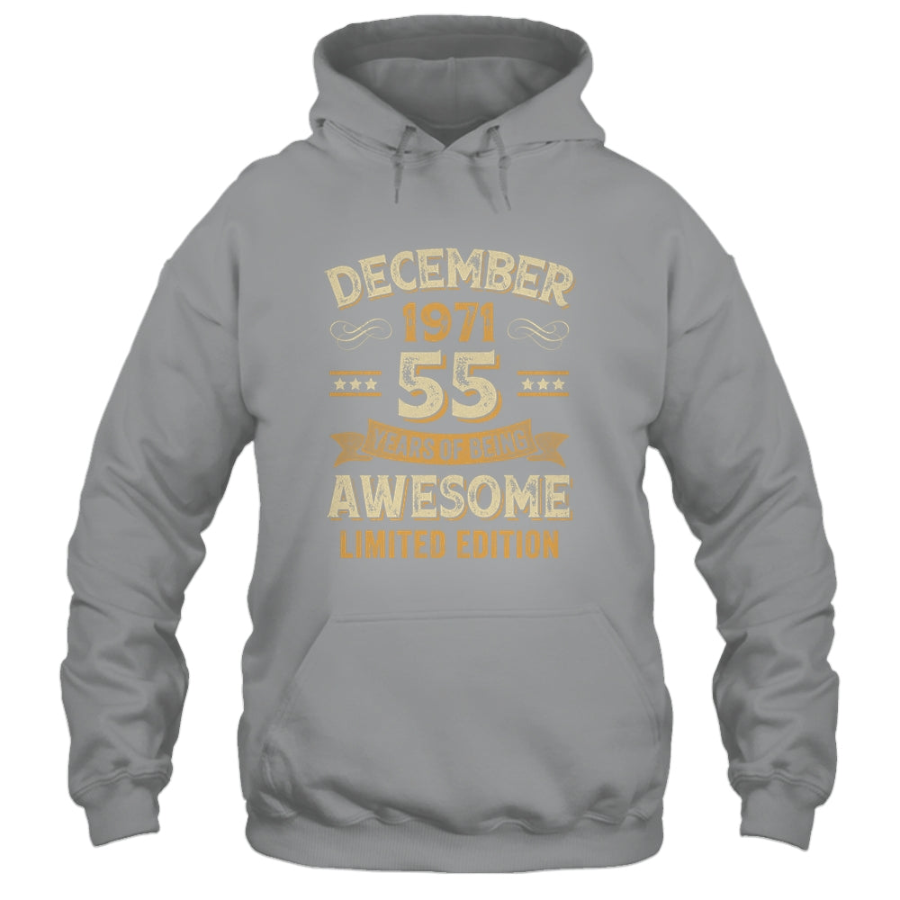 55 Years Awesome Vintage December 1971 55th Birthday Shirt & Hoodie | siriusteestore