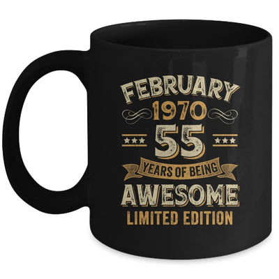 55 Years Awesome Vintage February 1970 55th Birthday Mug | siriusteestore