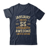 55 Years Awesome Vintage January 1970 55th Birthday Shirt & Hoodie | siriusteestore