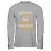 55 Years Awesome Vintage January 1970 55th Birthday Shirt & Hoodie | siriusteestore