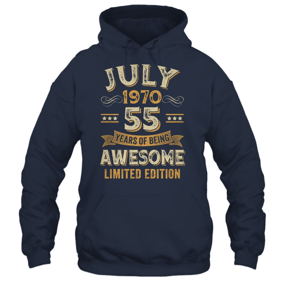 55 Years Awesome Vintage July 1970 55th Birthday Shirt & Hoodie | siriusteestore