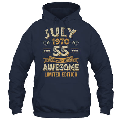 55 Years Awesome Vintage July 1970 55th Birthday Shirt & Hoodie | siriusteestore