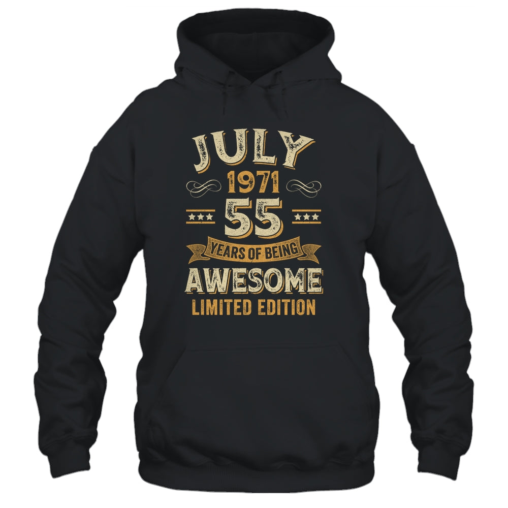 55 Years Awesome Vintage July 1971 55th Birthday Shirt & Hoodie | siriusteestore