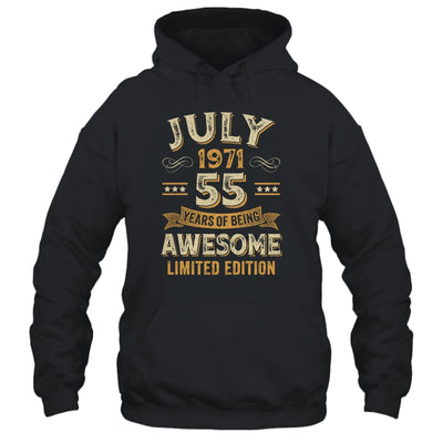 55 Years Awesome Vintage July 1971 55th Birthday Shirt & Hoodie | siriusteestore