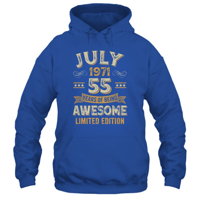 55 Years Awesome Vintage July 1971 55th Birthday Shirt & Hoodie | siriusteestore
