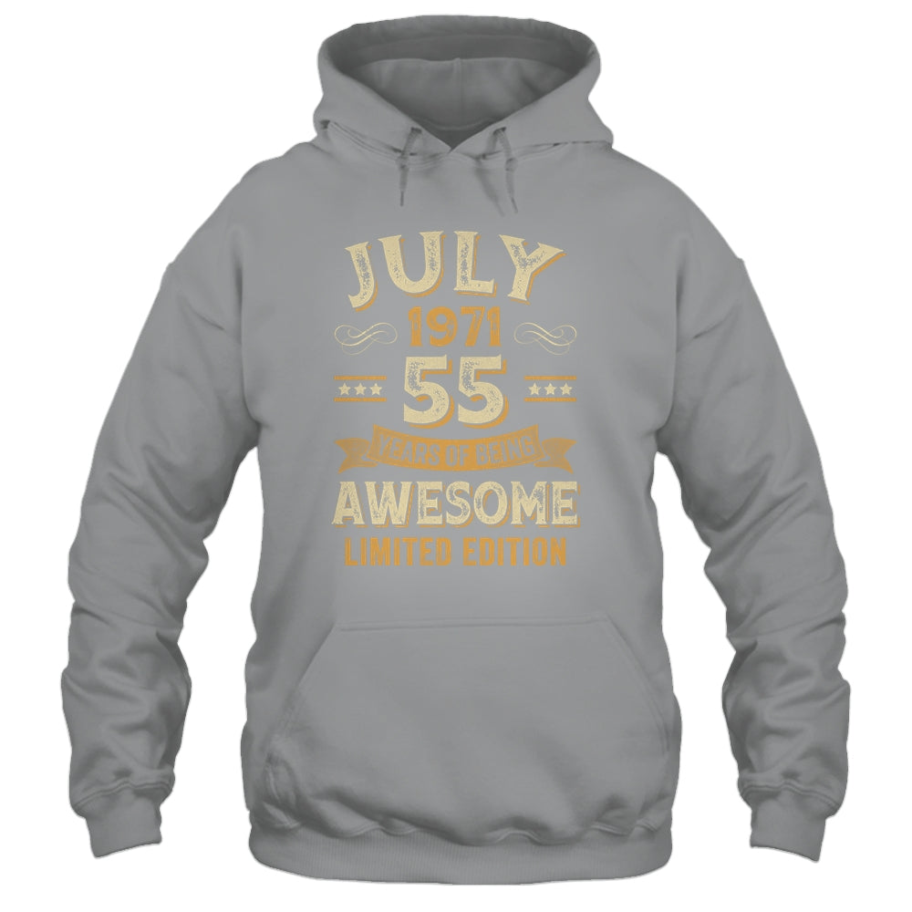 55 Years Awesome Vintage July 1971 55th Birthday Shirt & Hoodie | siriusteestore