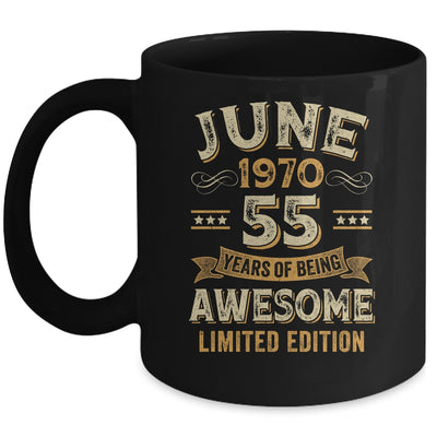 55 Years Awesome Vintage June 1970 55th Birthday Mug | siriusteestore